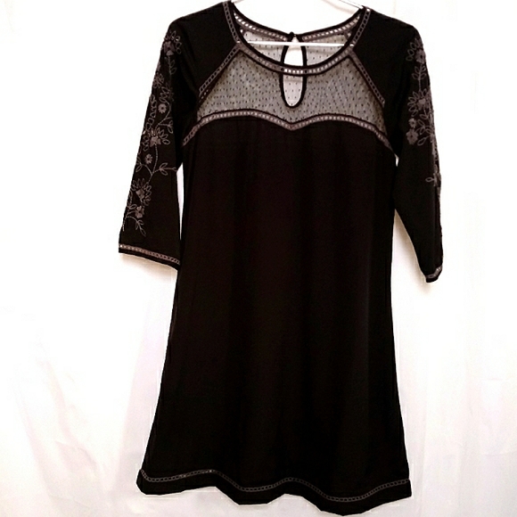 Urban Outfitters Dresses & Skirts - Urban Outfitters Kimchi Blue Embroidered/Lace Silky Black Dress
